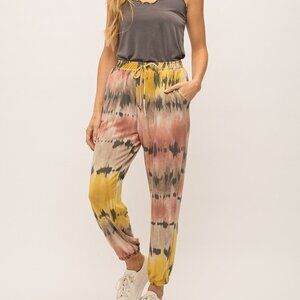 MYSTREE TYE DYE FRENCH TERRY COZY JOGGER PANTS